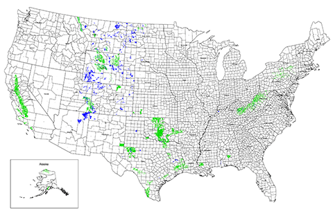 SEISCO Proprietary Databases Map for GEOFILE Coverage in the USA