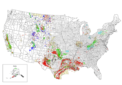 SEISCO Proprietary Databases Map for 2D Coverage, GEOFILE, Singlefold and Aeromagnetics Coverage in the USA